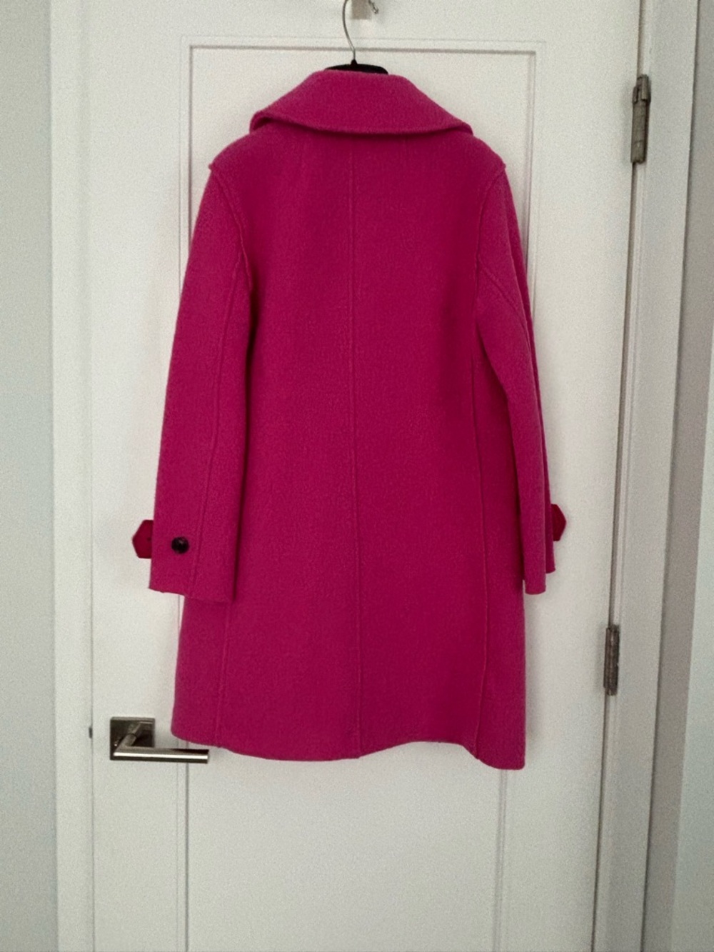 J. Crew Women's Bright Fuchsia Wool Pea Coat - Picture 3 of 3
